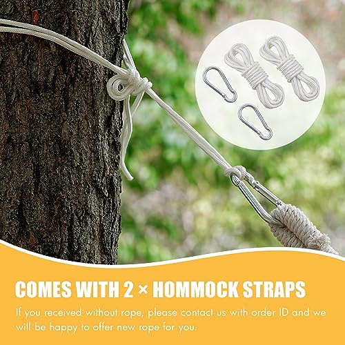 Image of HappyPicnic Double Hammock with 9.8FT2 Rope, Portable 2 Persons Hammock with Carrying Bag- Patio Hammocks Hanging Camping Bed for Patio, Backyard, Porch, Outdoor and Indoor Use