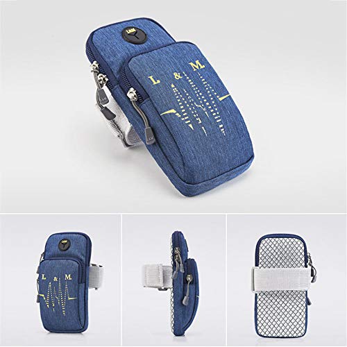 Phone Armband Sleeve: Best Running Sports Arm Band Strap Holder Pouch Case for Exercise Workout Compatible with iPhone 5S SE 6 6S 7 8 X Plus iPod Android Samsung Galaxy S5 S6 S7 S9 Black Medium,Blue