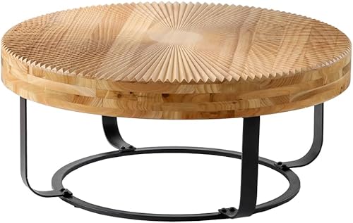 Miniatura 6 de Mesa auxiliar redonda para sala de estar, marco de metal moderno y resistente, mesa central fácil de montar, mesa de centro para sala, muebles de