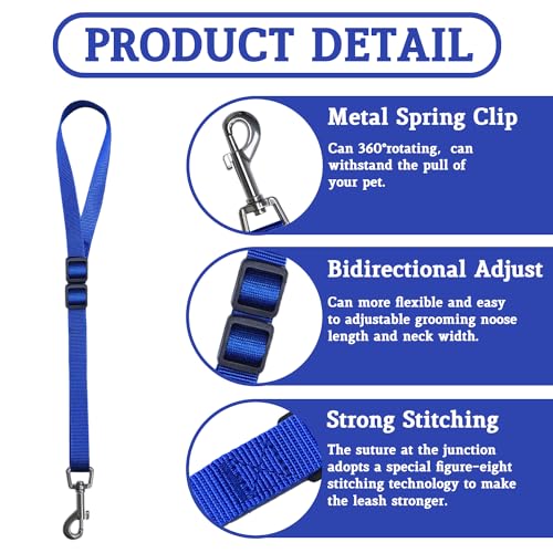 Pet Dog Grooming Loops,2 Pack Adjustable Nylon Restraint Noose Loop, Pet Grooming Arm Accessories Fixed Dog Bathing Safety Tether Straps for Pet Grooming Table Bathtub (Style 2)