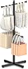 42-48 Inch Adjustable Height Shopping Bag Rack, Heavy Duty Metal T-shaped Grocery Bag Holder for Retail Stores, Large Bag Display Stand for Malls,Vendor,Boutique,Trade Show, 4 Arms,Black