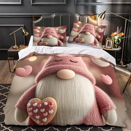 Housse de couette Valentin hypoallergique 3D zippée super douce