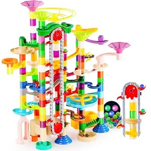 JOYIN 236Pcs Glowing Marble Run with Motorized Elevator- Construction Building Blocks Toys with 30 Glow in The Dark Plastic Marbles, STEM Toy for Boys and Girls, Birthday Gift, Easter Basket Stuffers