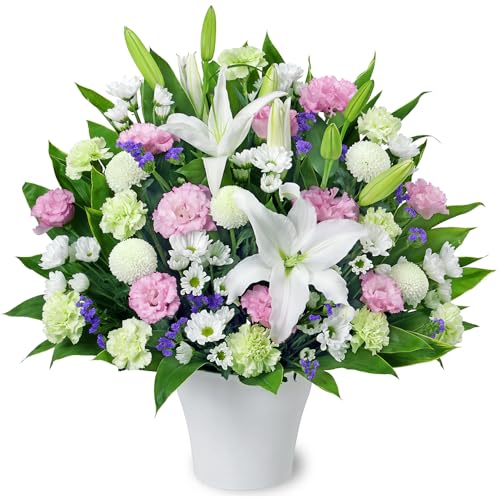 お供え・お悔やみの献花 花キューピット 仏花 供花 法要 法事 仏事 弔事 枕花 お盆 お彼岸 初盆新盆 四十九日 一周忌 お供えのアレンジメント yr00-524273