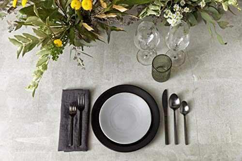 Fortessa Vitraluxe Dinnerware Heirloom Matte Finish Dinner Plate 10.75-Inch, Charcoal, Set of 4 by Fortessa - Used condition - Image 4
