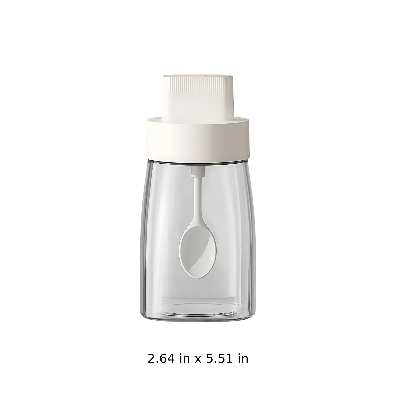 Lot de 2 bocaux à assaisonnement en verre, pots à sel de cuisine avec cuillère, couvercle hermétique, set de bouteilles à épices protégé de l'humidité, pour cuisine et rangement, blanc et vert