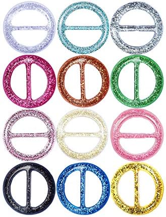 12 Pieces Tee Shirt Clips 1.6 inch T Shirt Plastic Round Shape Fashion Scarf Clip Ring with Assorted Colors