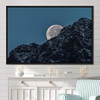 Framed Canvas Wall Art Lunar Aerial Astronomy & Space Expressive Global Moon Multicolor Photography Realism Warm - 16x24 inches