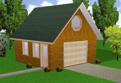 Easy Cabin Designs 20x20 Garage w/Loft Plans Package, Blueprints, Material
