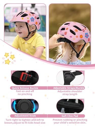 Image of XJD Toddler Helmet Kids Bike Helmet for Infant /Baby Multi-Sport Adjustable Skateboard for Kids Boys Girls Lightweight for Age 1 and Older