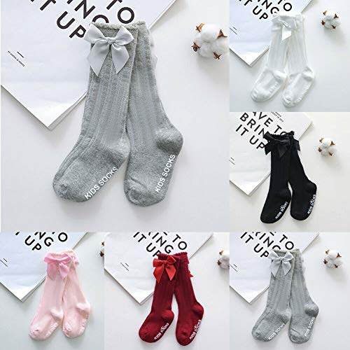Baby Knee High Socks Toddler Long Socks Girls Bow Ruffled Knee Socks Cotton Tube Stockings Infant Dress Socks3