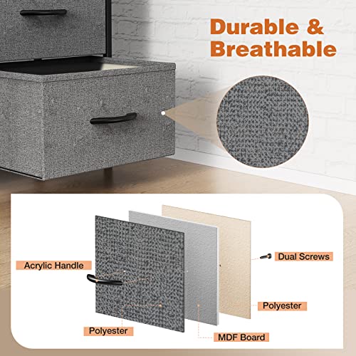 Dresser, Dresser For Bedroom, Storage Drawers, Tall Dresser Fabric Storage Tower With 9 Drawers, Chest Of Drawers With Fabric Bins, Steel Frame, Wooden Top For Kid Room, Closet, Entryway, Nursery #TOP5