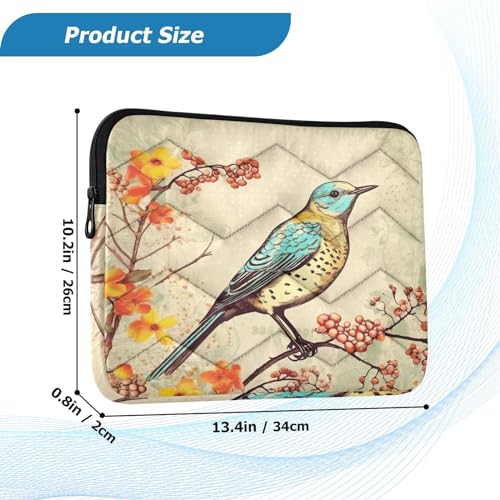 Funda para portátil 13-14 pulgadas con diseño de pájaro, impermeable y resistente miniatura 3