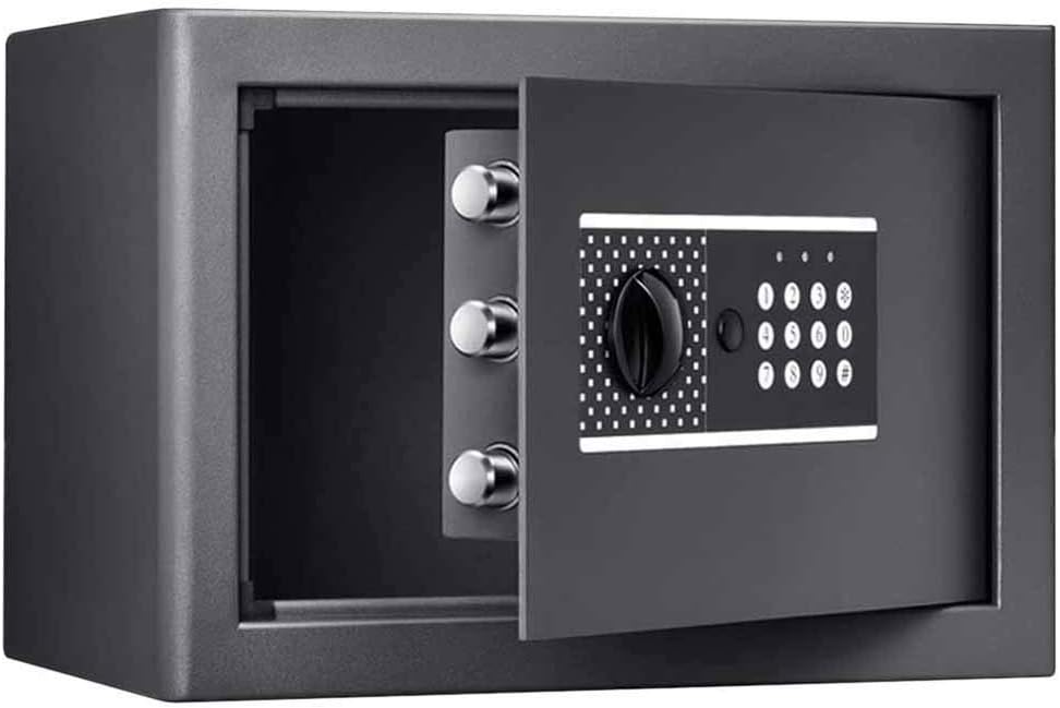 Security Safe Box, Safe Box with Digital Keypad, Security Safe Cabinet Box Small Lock Steel Heavy Duty Security Strongbox for Home Office, Easy to Program