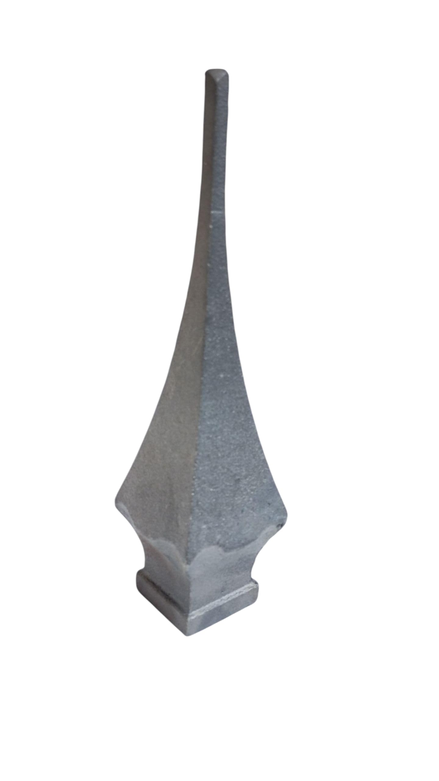 Cast Iron Fence Finials, Multiple Decorative Styles &amp; Sizes, 1/2" to 1" Inch Square and Round Spears, Fleur de Lis Design (1" Steeple SQ, 4)