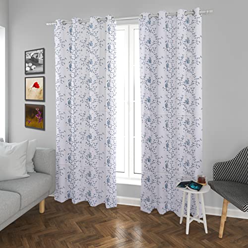 Image of HOMEMONDE 1-Piece Long Door Curtain 8 Feet Cotton for Home Decorative, Office, Farmhouse Hand Block Printed Curtains