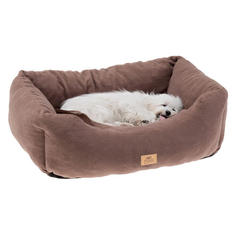 Canapé lit pour chiens COCCOLO MICROFLEECE 50 en micropolaire lavable couleur taupe