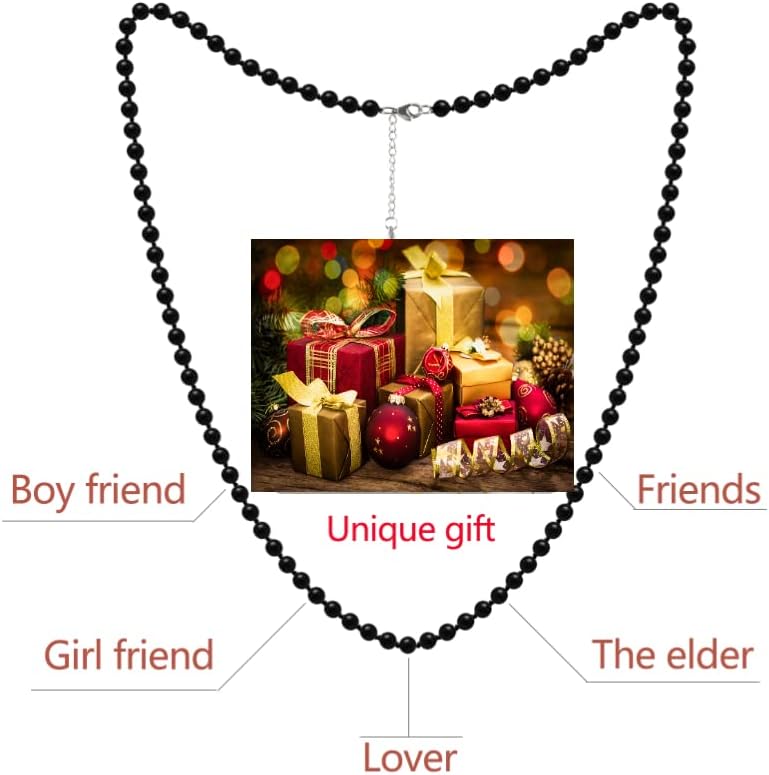 Miniatura 4 de Collar de Shungite de tamaño largo con 95 cuentas redondas negras de piedras preciosas naturales para hombres y mujeres, Cristal, piedra shungita