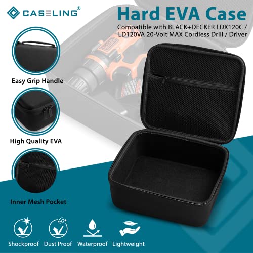 caseling Hard EVA Tool Organizer – 8.67" x 7.8" x 3.5" Protective Travel Case for Black+Decker Drill & Electronics, Black by caseling - Image 4