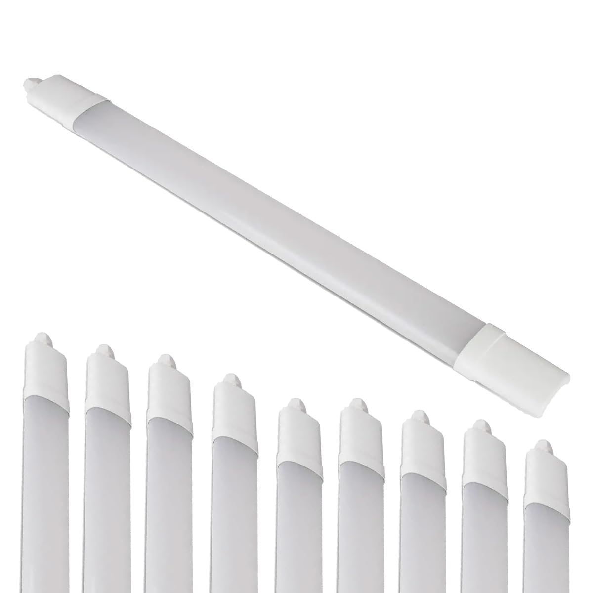 Bright Source Pack of 30 5ft LED Batten Light IP65 Cool White 4000K – 24W 2400lm Waterproof Integrated LED – Commercial Warehouse Garage Workshop Lighting