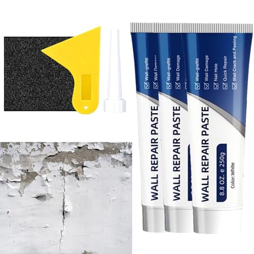 2026 New Wall Mending Agent,Drywall Patch Repair Kit with Scraper,White Spackle Wall Repair Paste Wall Repair Agent Tile Gap Filler for Holes &amp; Cracks Nail Holes, Dents &amp; Small Damage. (3 Pcs)
