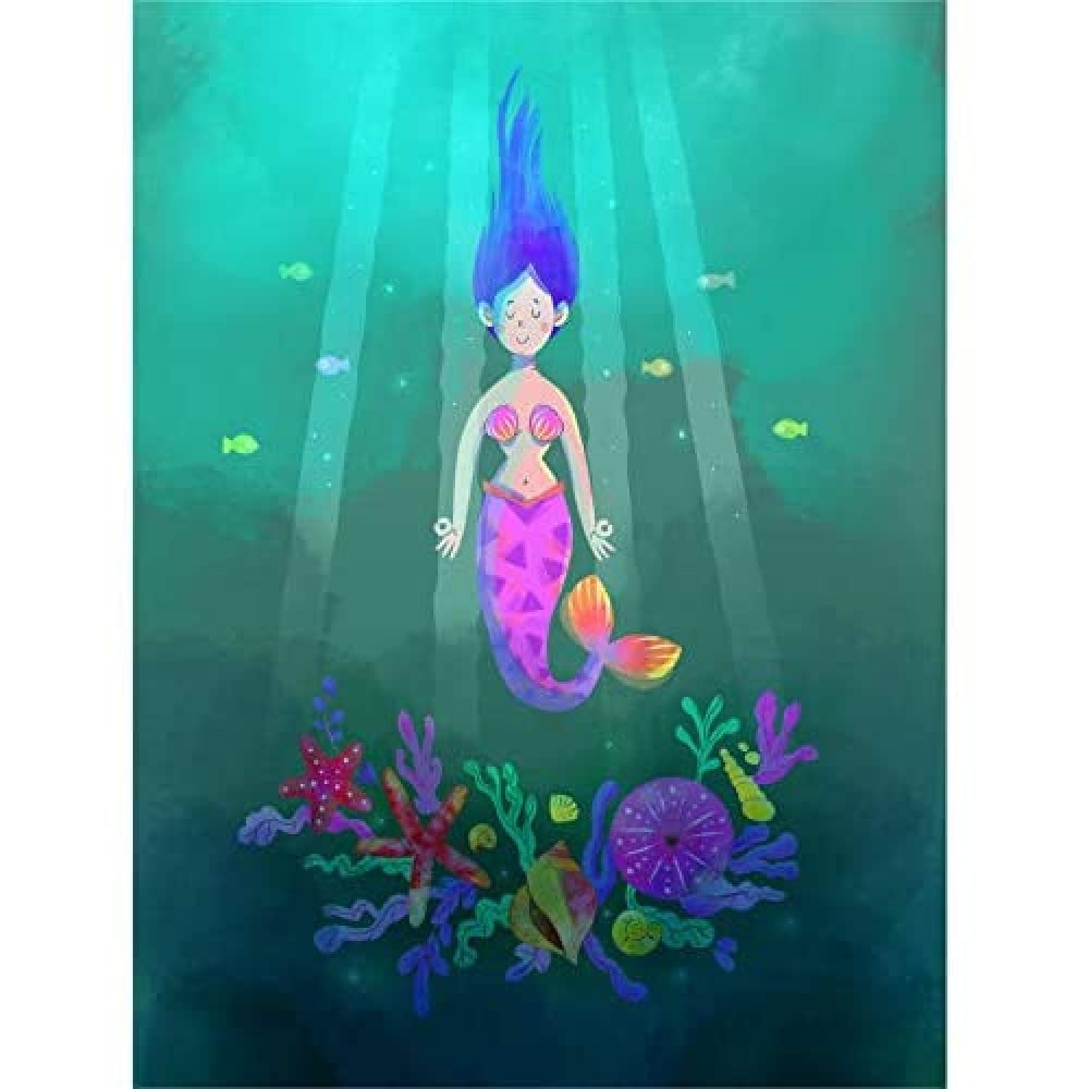Wee Blue Coo Mermaid Girl Pink Canvas Art Print