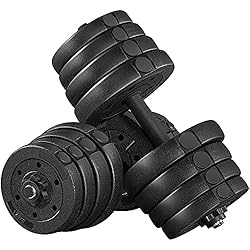 Mancuernas Extensibles Yaheetech Mancuernas Ajustables 2x15 kg Pesos Fitness Entrenamiento con Barras de Acero y Discos Juego de Pesas Musculacion con Cerraduras de Estrella