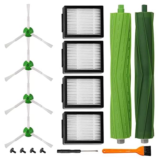 DLD Replacement Accessory Kit for iRobot Roomba i7 i7+/i7 Plus E5 E6 Vacuum Cleaner.Replacement Parts Set (2 Set of Multi-Surface Rubber Brushes,4 Side Brushes,4 Filters,1 Tools)