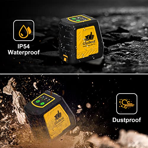 Green Cross Line Laser Levels Self-Leveling - [100 Ft/30M] Horizontal/Vertical Green Beam, Ideal For Picture Hanging, Construction Work, Ip54 Waterproof, With 360 Degree Magnetic Base And Battery #TOP3