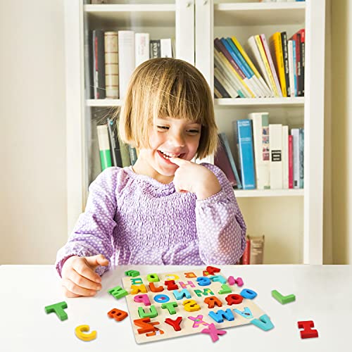 Humerry Wooden Alphabet Puzzle for Toddlers, Chunky ABC Puzzles Board Educational Toys for Kids, Preschool Learning… - Image 3