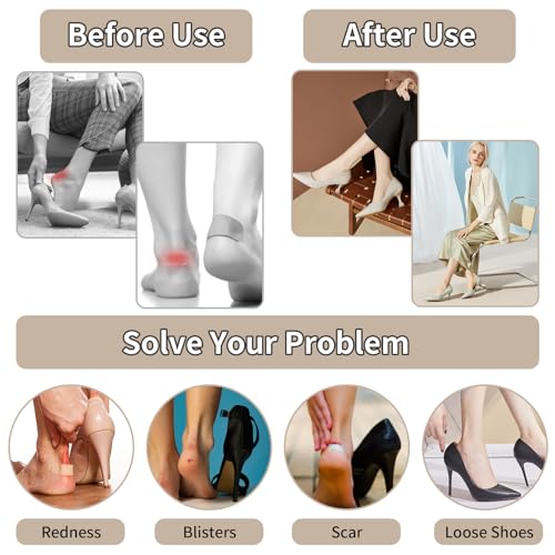 Image of NOWFRESH Heel Grips for Womens Shoes - 10 Pairs Self-Adhesive Heel Pads, Cushion Inserts for High Heels，Prevent Blisters & Slip, Comfort Fit for Women (Pale Apricot)