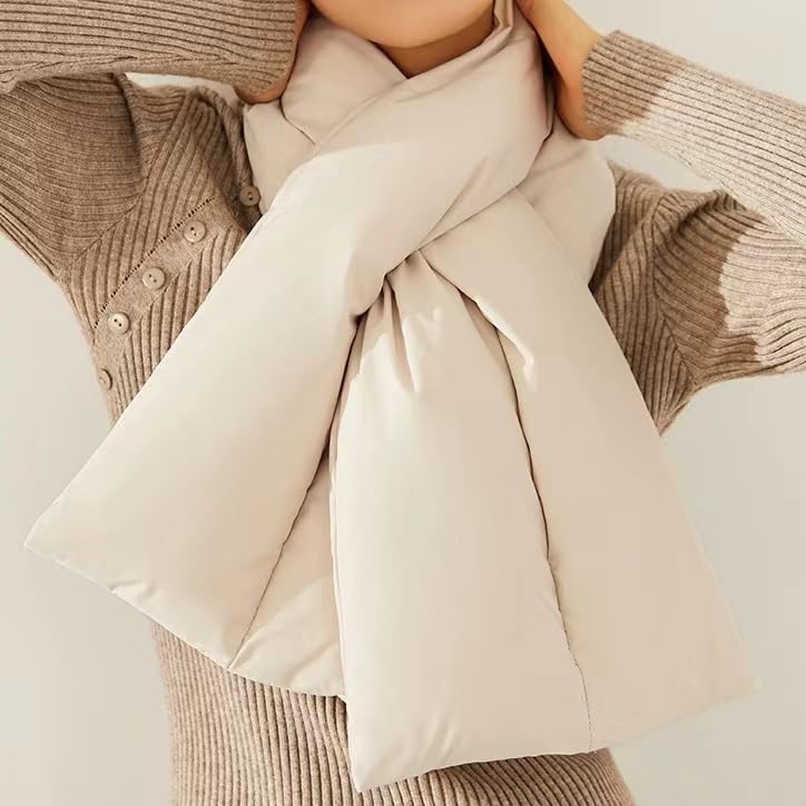 Bufanda de plumón de pato blanco unisex estilo japonés para invierno 5