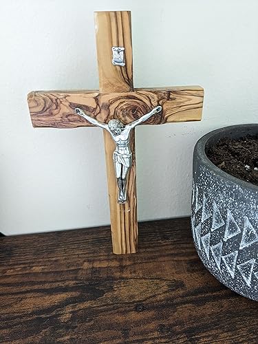 Olive Wood Christian Wall Crucifix Cross | 4.75