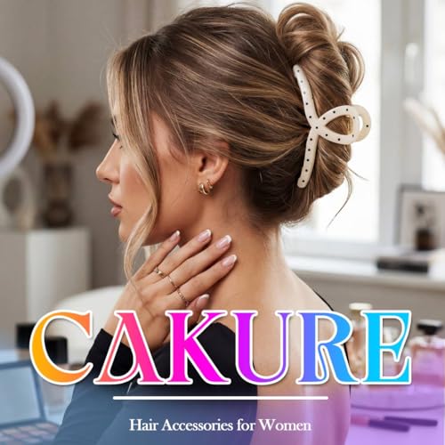 Pinzas para cabello grandes lunares crema pack 2 miniatura 5