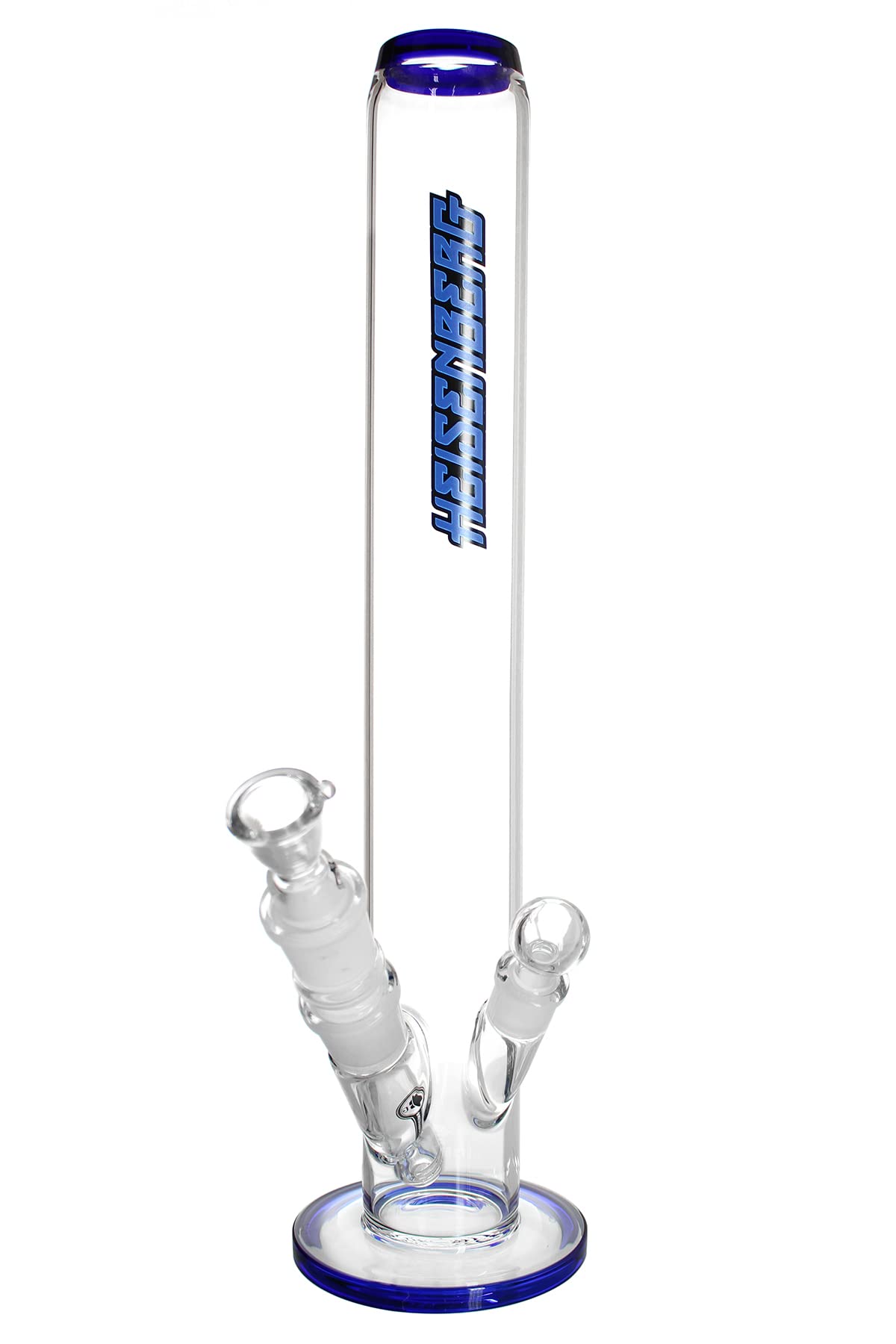Heisenberg Machine Doublecut Glasbong mit 2 Schliffgrößen 18.8 (Stopfen) und 29.2 (Chillum, Kopf), Höhe 50 cm, Wandstärke 3,5mm (ohne Eiskerben)