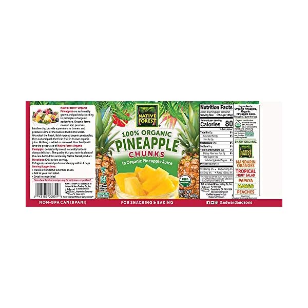 Native-Forest-Organic-Pineapple-Chunks-14-Ounce-Cans-Pack-of-6 Native Forest Organic Pineapple Chunks, 14 Ounce Cans (Pack of 6)