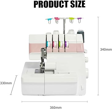 Heavy-Duty Coverstitch Serger, Overlock Sewing Machine with 2-3-4 Stitch Capability, Adjustable Gauge, Trim Trap & Snap-on Presser Feet for Beginners & Professionals
