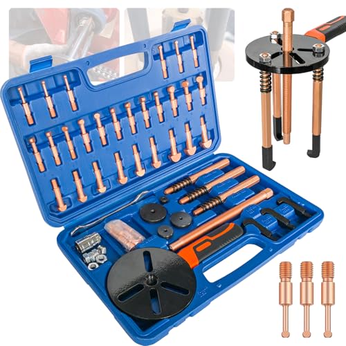 HCDDQP 55-in-1 Bearing Puller Kit, Inner Hole Three-Jaw Puller for Cars, Motorcycles, Agricultural Machinery, Switchable 2-Mode Blind Hole Bearing Puller & Separator Set, Blue Storage Case