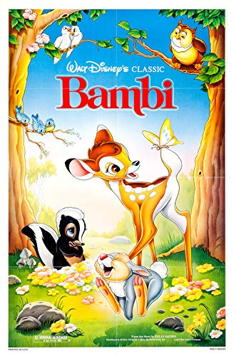 バンビ　USオリジナル映画ポスター Amazon.com: BAMBI (1942) Original Authentic Movie Poster - 27x41