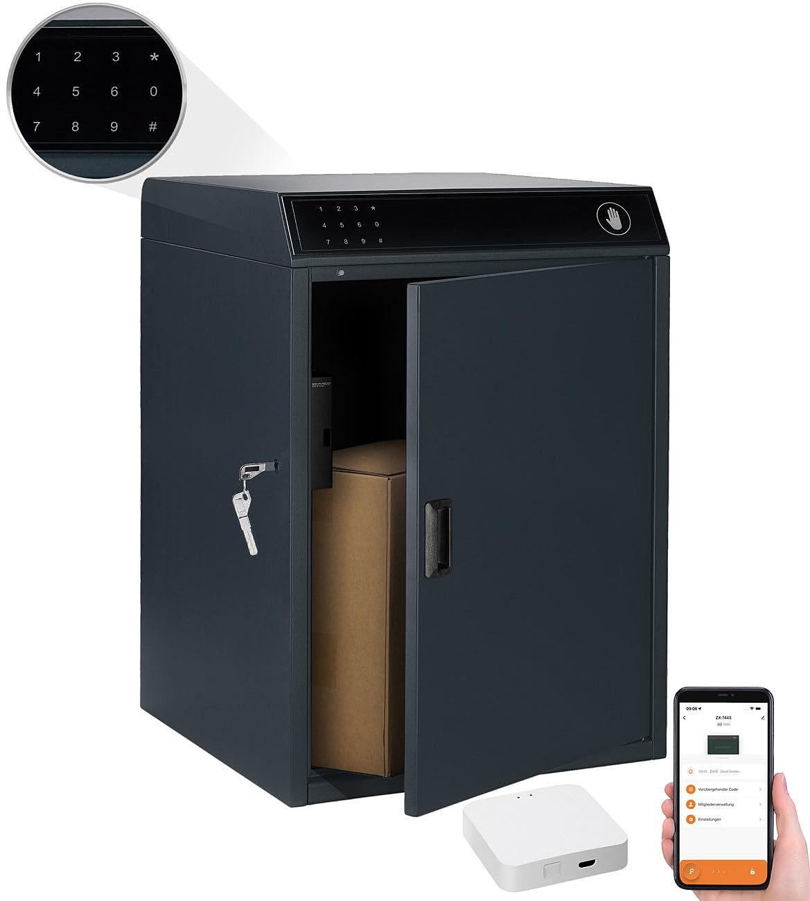 Boîte aux lettres connectée pour colis 46 x 72 x 50 cm avec passerelle réseau [AGT]