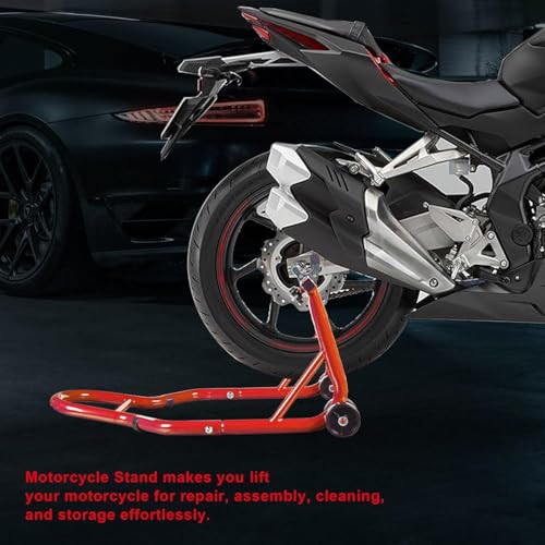 Image of Big RED Motorcycle Stand Rear Combo Wheel Lift Stands, 500LBS Capacity, Adjustable Swingarm Spool with U+L, Fit for Yamaha, Kawasaki, Honda, Suzuki, Red