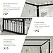 Canopy Floor Bed for Kids – Queen Size, Matte-Black Steel Frame with Safety Fence, Unisex Design for Boys & Girls, Box Spring Required, Quick Assembly (Queen)