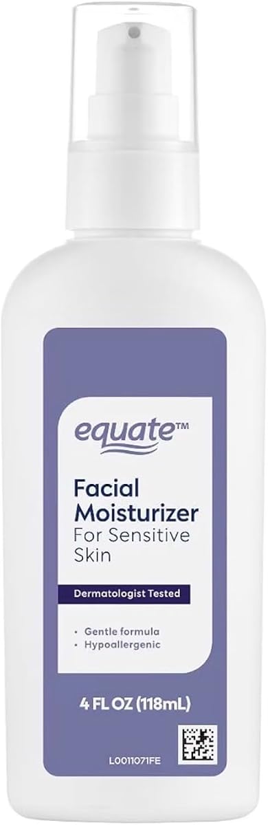 Hidratante facial Equate para pieles sensibles, 118 ml | Probado por dermatólogos, humectante facial, cuidado de la piel sensible