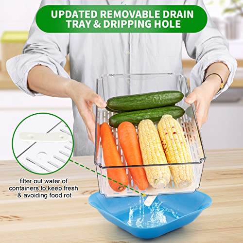 8 Pack Fridge Organizer, Stackable Refrigerator Organizer Bins With Lids Egg Holder, Fridge Storage Containers, Bpa-Free Pantry Storage Bin, Clear Food Container For Fruits, Vegetable, Drinks #TOP3