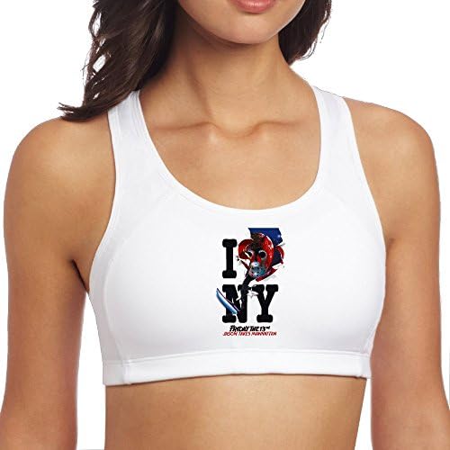 Women's Halloween Friday The 13th I Love NY Racerback Yoga Sports Bra