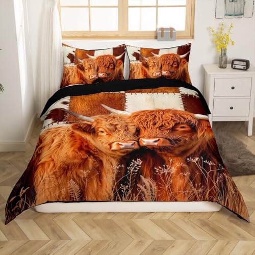 Parure de lit imprimé vache des Highlands de qualité supérieure pour lit super king size - 8