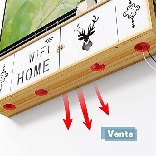 Boîte de rangement routeur Wi-Fi cache-câble multiprise et support décodeur TV maison
