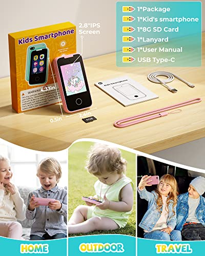 Ucidci Kids Smart Phone Toys For Girls Ages 3-7 With Dual Camera - Toddler Phone Toys With Learning Games, Travel Toys With Mp3 Music Player For Christmas, Birthday Gifts For 3 4 5 6 7 Year Old Boys #TOP5