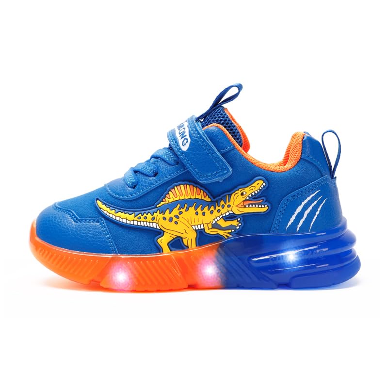 Boys Girls Light Up Dinosaur Shoes Toddler Little Kids Flashing Footwear Lightweight Breathable Children's Sneakers