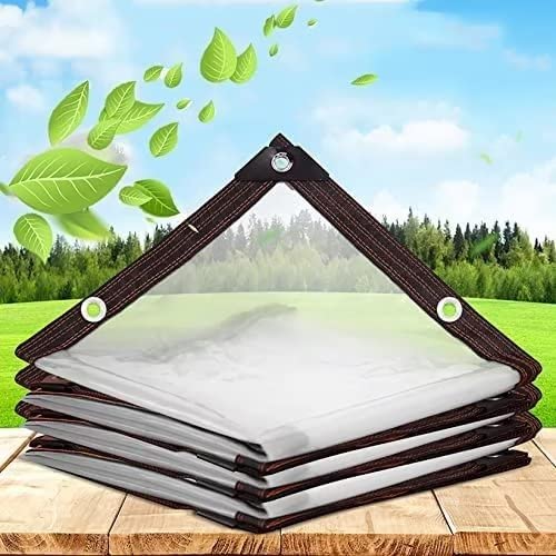 BCBIG Telone Impermeabile Trasparente con Occhielli, per mobili da Giardino, per Esterni, Impermeabile, Isolamento per Piante, mobili, Antipolvere, con Corda da-2 x 2 m